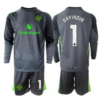 Manchester United Altay Bayindir #1 Portiere Maglia Gara Trasferta Repliche 2025-26 Bambino Maniche Lunghe